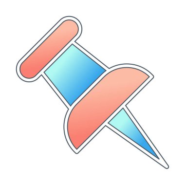 İğne simgesine bas. vektör illüstrasyonu