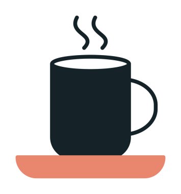 sıcak içecek web simgesi, basit vektör illüstrasyonu 