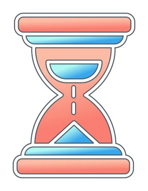 Kum saati simgesi, kum saati, vektör çizimi