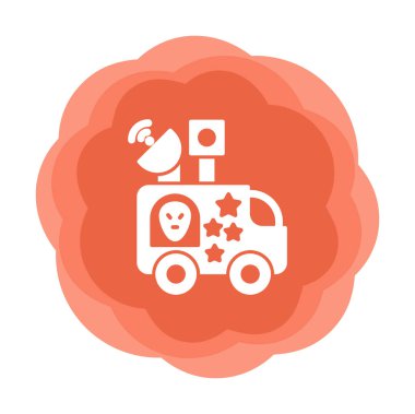 News Van düz vektör simgesi