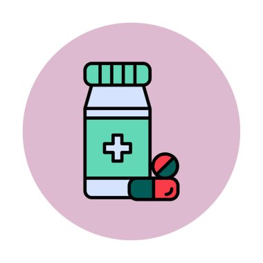 Düz tarzda ilaç şişesi simgesi 