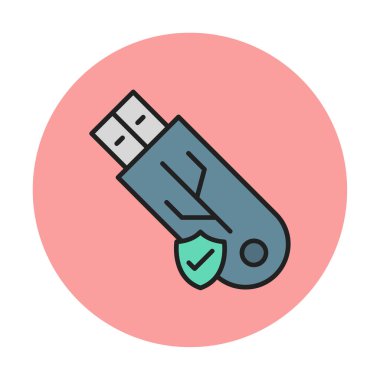 usb güvenli web için basit simge.