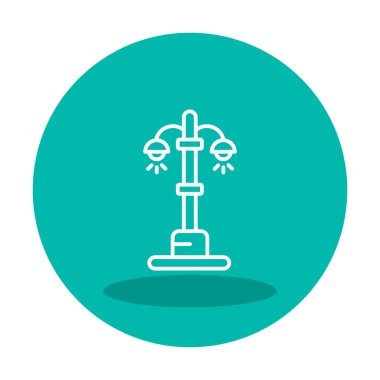 sokak ışığı çizgi simgesi, vektör illüstrasyonu