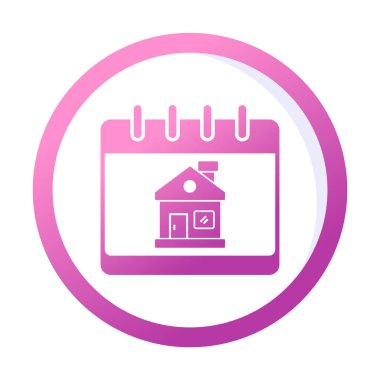 Ev Takvimi düz simgesi, vektör illüstrasyonu 