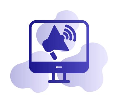 çevrimiçi pazarlama simgesi vektör illüstrasyonu 