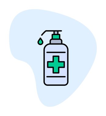 Bir dezenfektan şişesinin basit bir çizimi