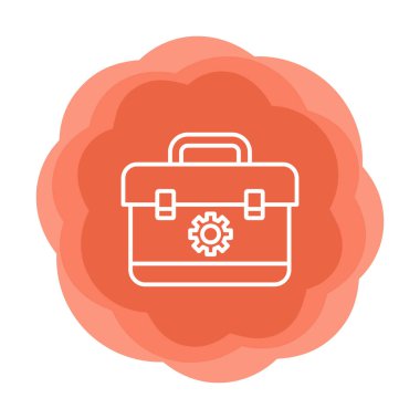 Araç takımı, araç kutusu düz simgesi, vektör illüstrasyonu