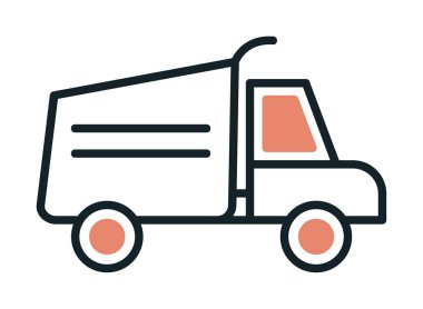 Web ve mobil uygulama tasarımınız için kamyon simgesi vektörü, kargo kamyonu logosu konsepti