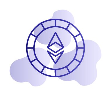 Ethereum Sikke ikonu vektör illüstrasyonu