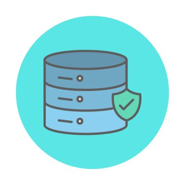 veritabanı simgesi modayı izole etti. veri depolama renk çizgisi vektörü simgesi                                                           