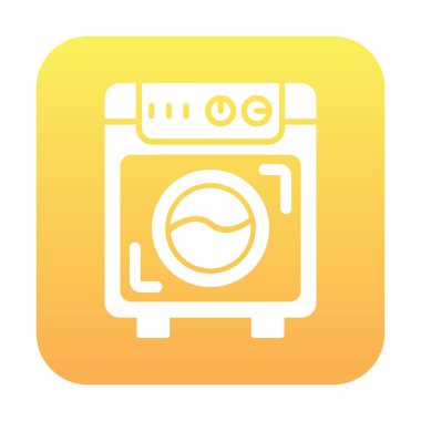 çamaşır makinesi simgesi. Kıyafetler için çamaşır makinesi vektör simgesi çizimi.                                        