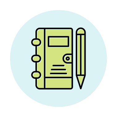 not defteri simgesi, vektör illüstrasyonu 