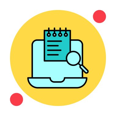 Laptop Çalışma Araması Basit satır, özet vektör ögeleri