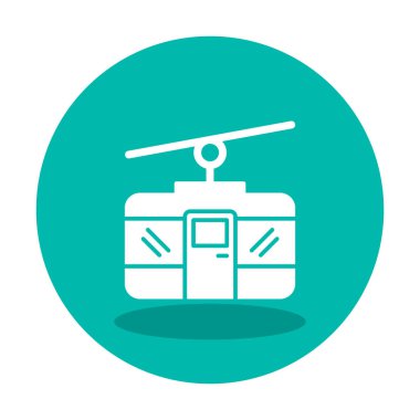 Basit Kablo Araba simgesi, vektör illüstrasyonu