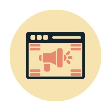 Çevrimiçi Reklam simgesi, vektör illüstrasyonu        