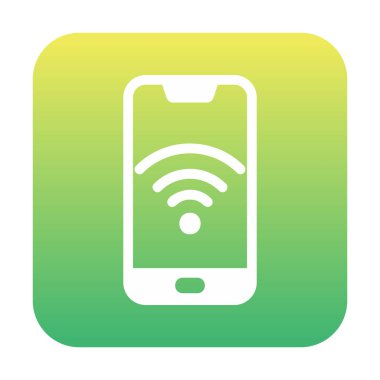 Akıllı telefon kablosuz interneti. Web simgesi basit illüstrasyon