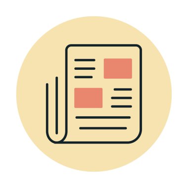 Haber kağıdı simgesi, vektör illüstrasyonu basit tasarım