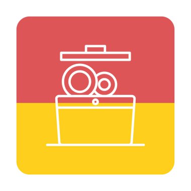 Bulaşık makinesi düz simgesi. Vektör çizim