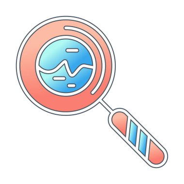 Büyüteç simgesi. Arama tuşu, renkli vektör illüstrasyonu 