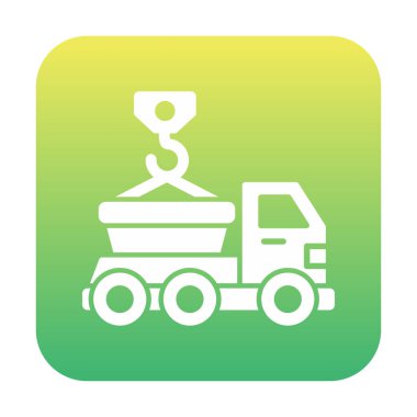 Kamyon Simgesini Atla, Renkli Vektör İllüstrasyonu