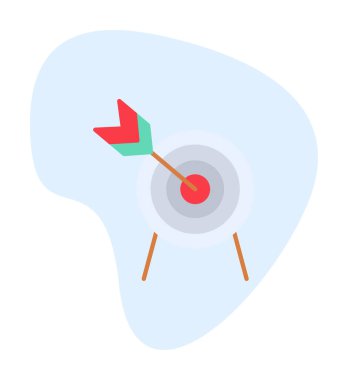 Basit hedef simgesi, hedef, vektör illüstrasyonu