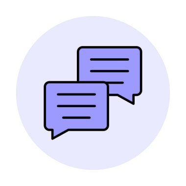 Basit konuşma baloncukları Konuşma simgesi, vektör illüstrasyonu