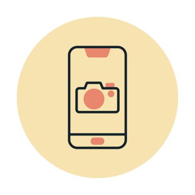 Akıllı telefon kamera simgesi, vektör illüstrasyonu 