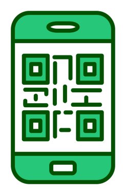 Akıllı telefon ekranındaki qr kodu beyaz arkaplanda izole edilmiş