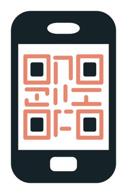 Akıllı telefon ekranındaki qr kodu beyaz arkaplanda izole edilmiş