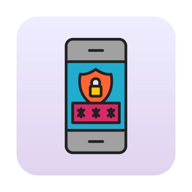 Gezici Güvenlik. Web simgesi basit illüstrasyon                     