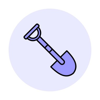 Bahçe küreği ikonu. Kürek karikatür simgesinin vektör çizimi                 