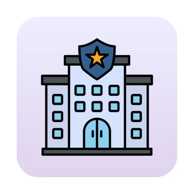 Polis karakolu simgesi, vektör illüstrasyonu basit tasarım