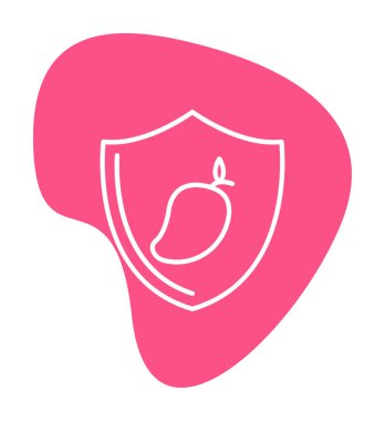 Shield 'in mango meyveli vektör çizimi   