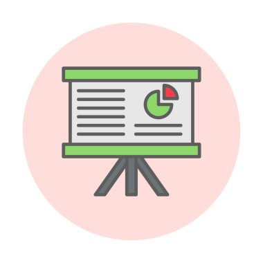 Beyaz arkaplan üzerinde sunum vektörü illüstrasyonunu çalıştır