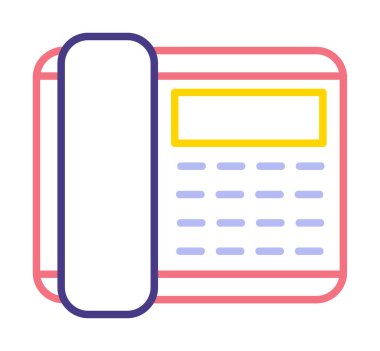 Basit Telefon Simgesi, vektör illüstrasyonu