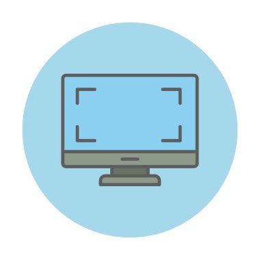 bilgisayar izleme simgesi, vektör illüstrasyonu basit tasarım