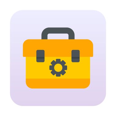 Araç takımı, araç kutusu düz simgesi, vektör illüstrasyonu