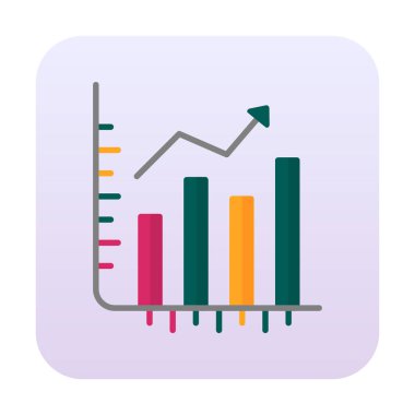 Hisse senetleri büyüyor. Web simgesi basit illüstrasyon