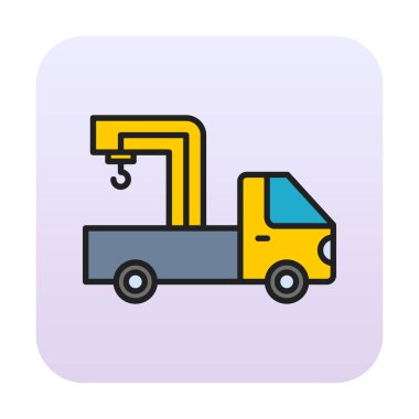 Turna Kamyonu Simgesi, Renkli Vektör İllüstrasyonu