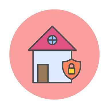 ev güvenlik simgesi, vektör çizim                                    