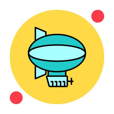 zeplin simgesi, beyaz arkaplanda izole edilmiş düz stil zeplin