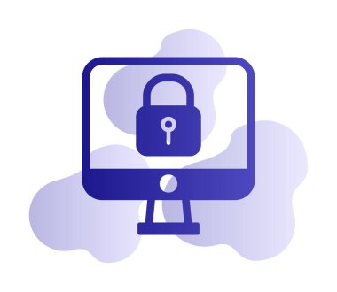 Beyaz arkaplanda asma kilit vektör çizimi