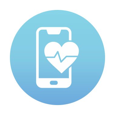 Akıllı telefon ekranında kalp atış hızı sembolü, satır biçimi simgesi, vektör tasarımı 