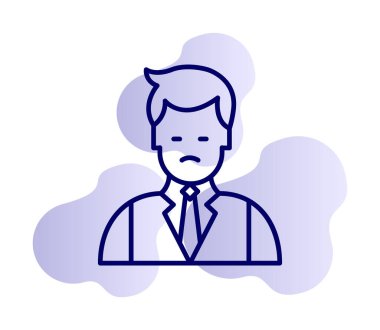 Basit Restoran Yöneticisi simgesi, vektör illüstrasyonu