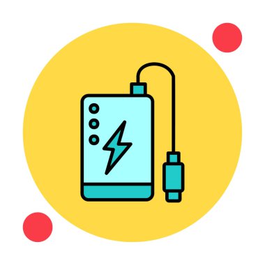 Power Bank web simgesi beyaz arkaplanda izole edildi