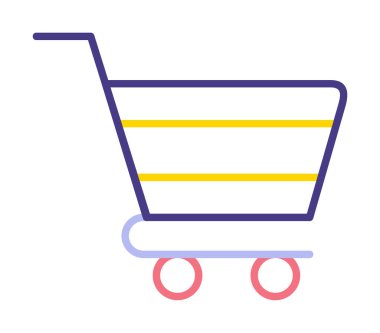 Alışveriş arabası simgesi, vektör çizimi basit tasarım