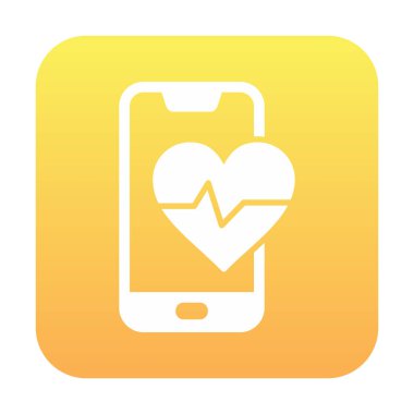 Akıllı telefon ekranında kalp atış hızı sembolü, satır biçimi simgesi, vektör tasarımı 