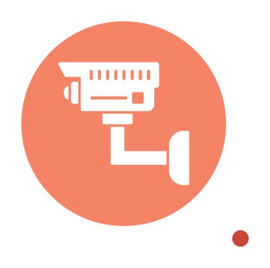 Basit bir CCTV kamera simgesi, vektör illüstrasyonu