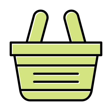 Alışveriş sepeti ikonu vektör illüstrasyonu          