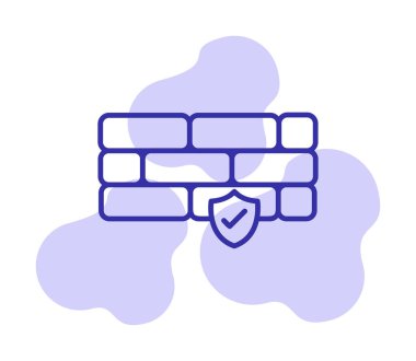 Basit Firewall simgesi, vektör illüstrasyonu
